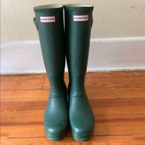 Original Tall Hunter Rainboots Forest Green Size 7